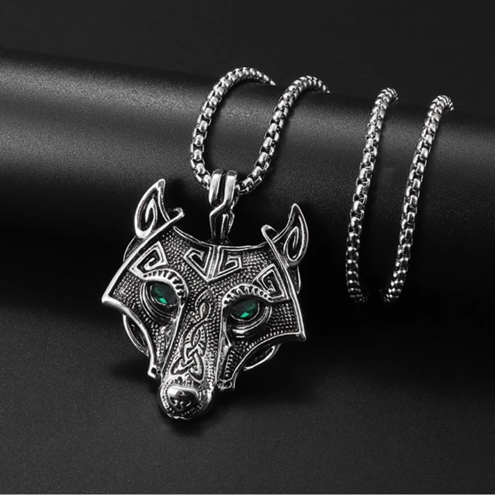 Green eyed Celtic necklace